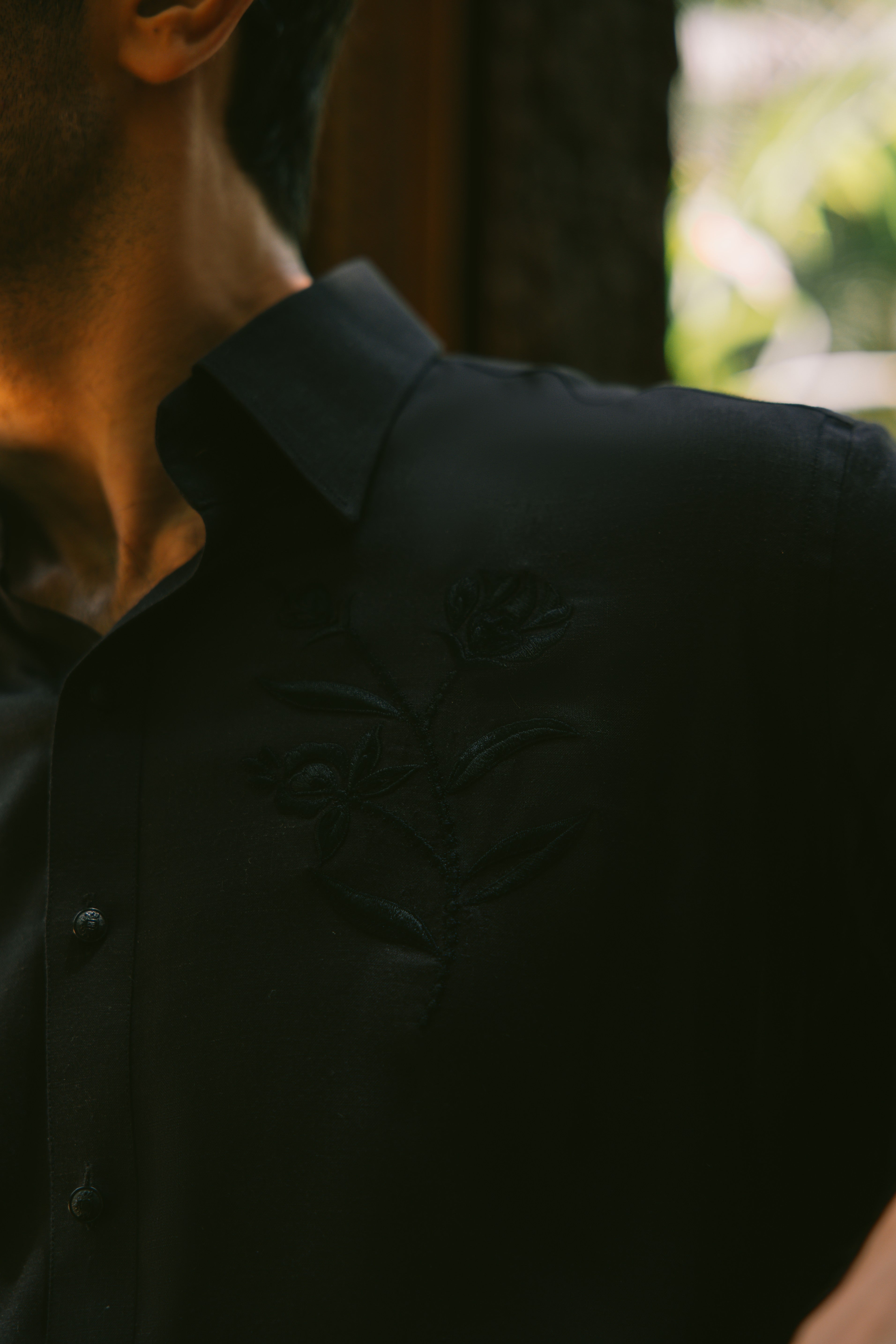 BLACK LINEN KURTA PAJAMA