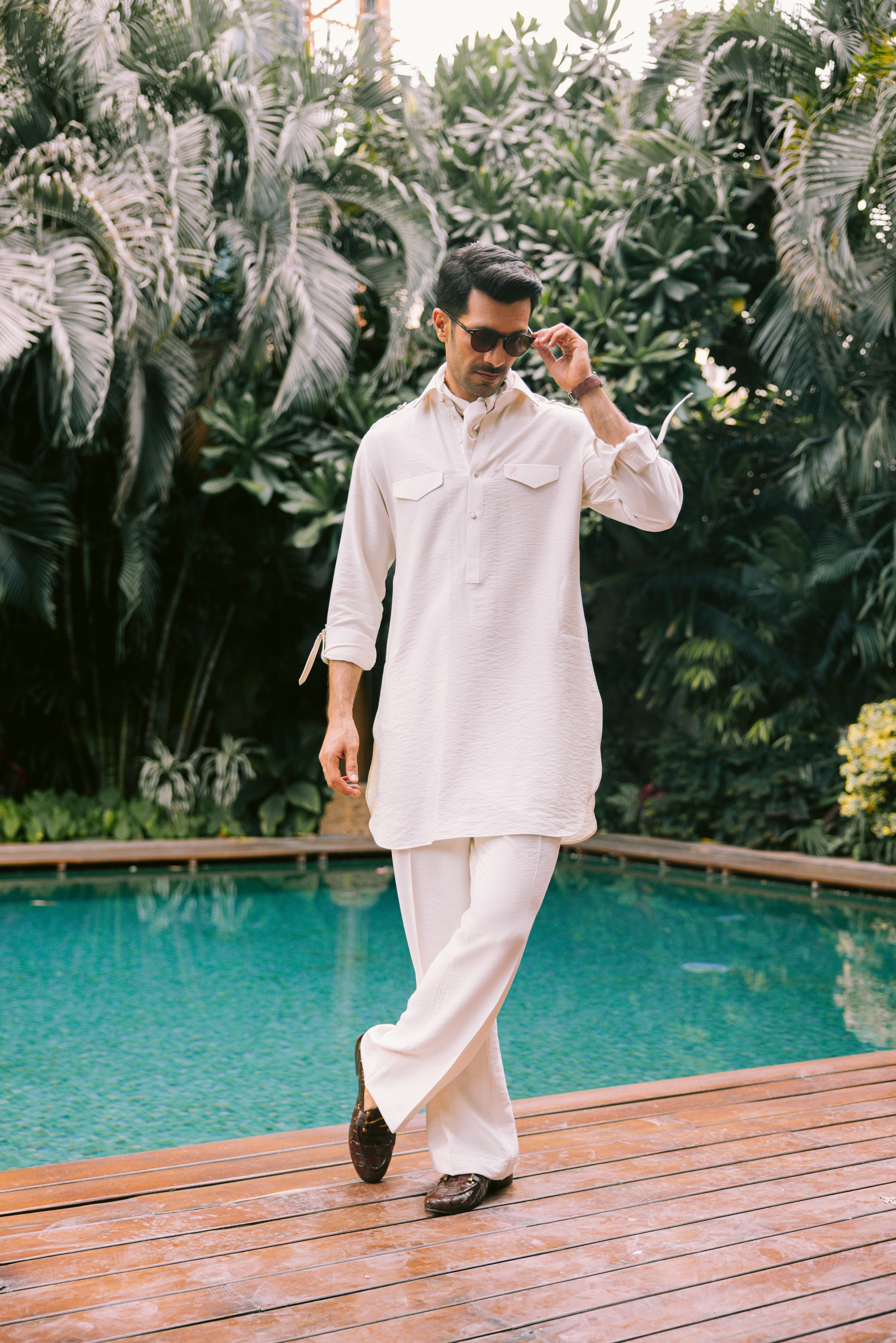 IVORY LINEN KURTA PAJAMA