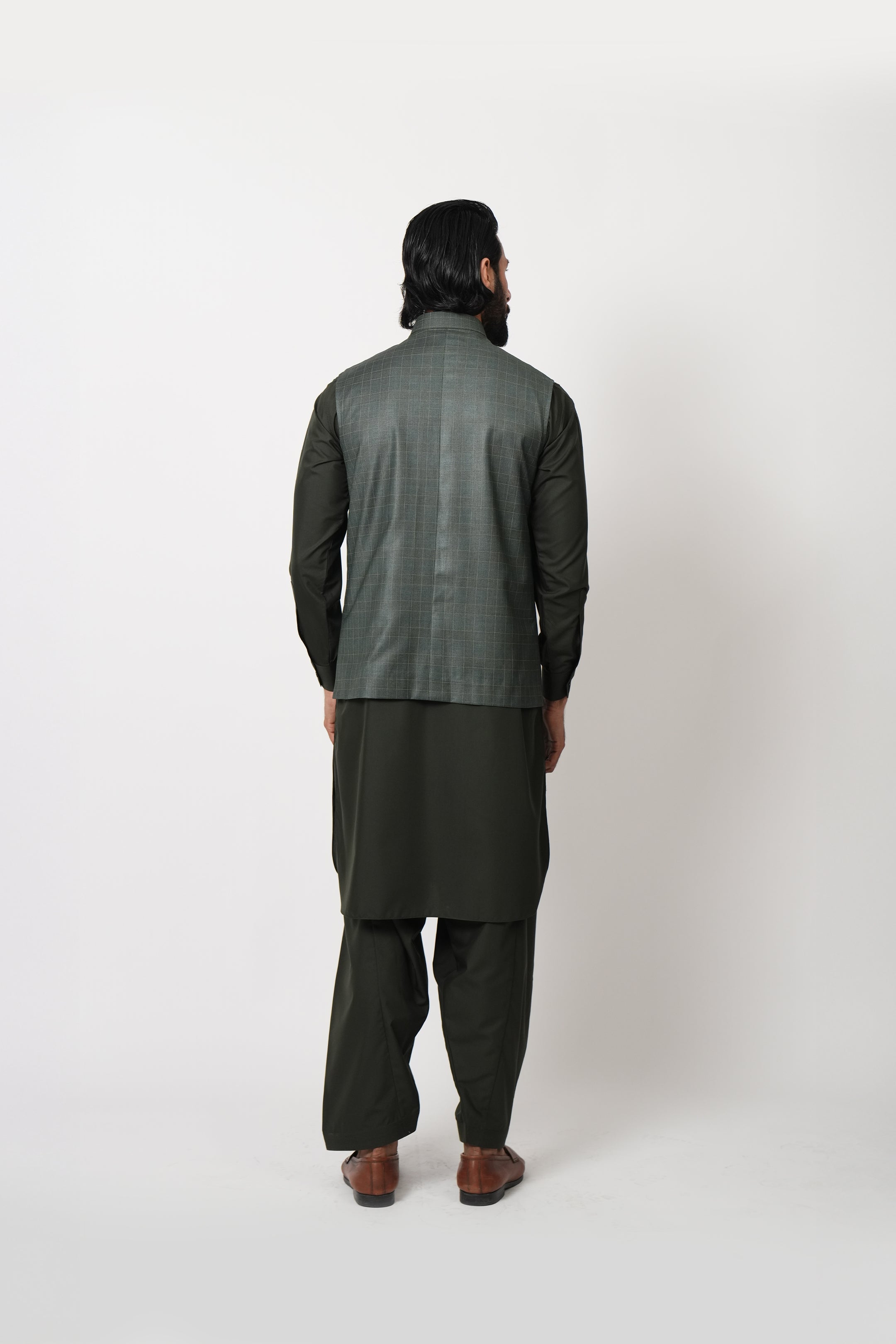 Green checkered waistcoat