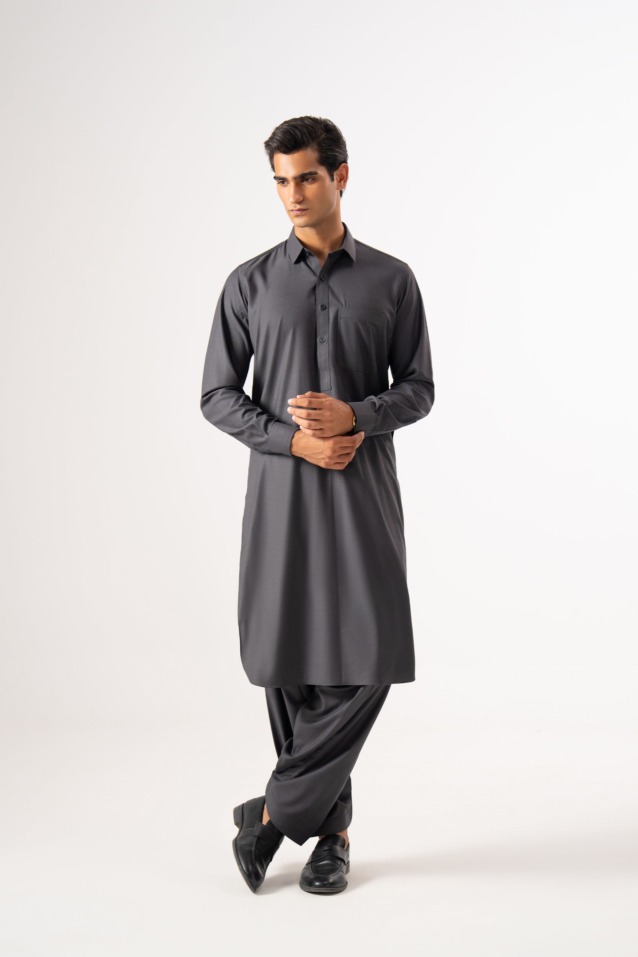Dark Grey Shalwar Kameez