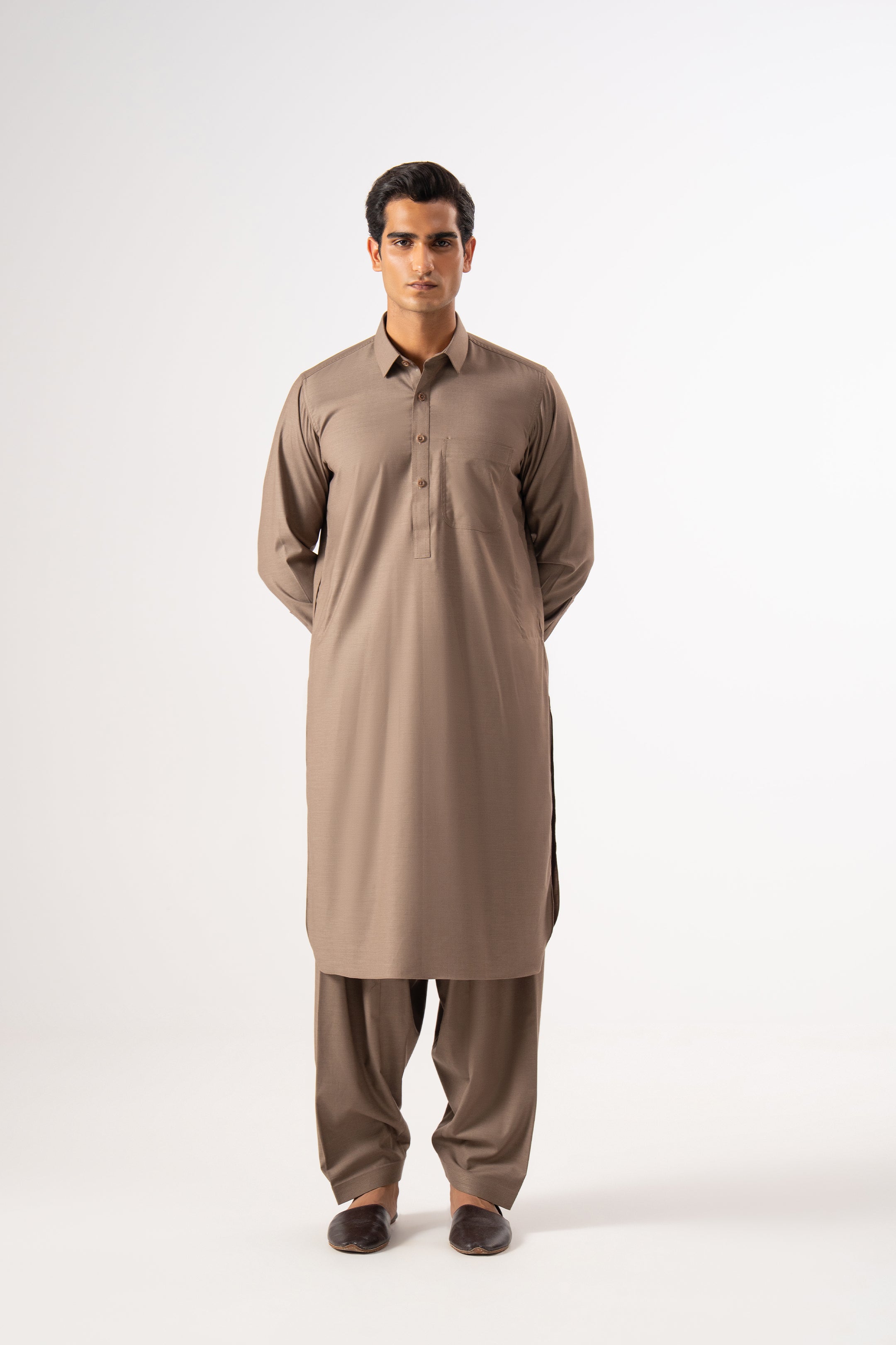 Light Brown Shalwar Kameez