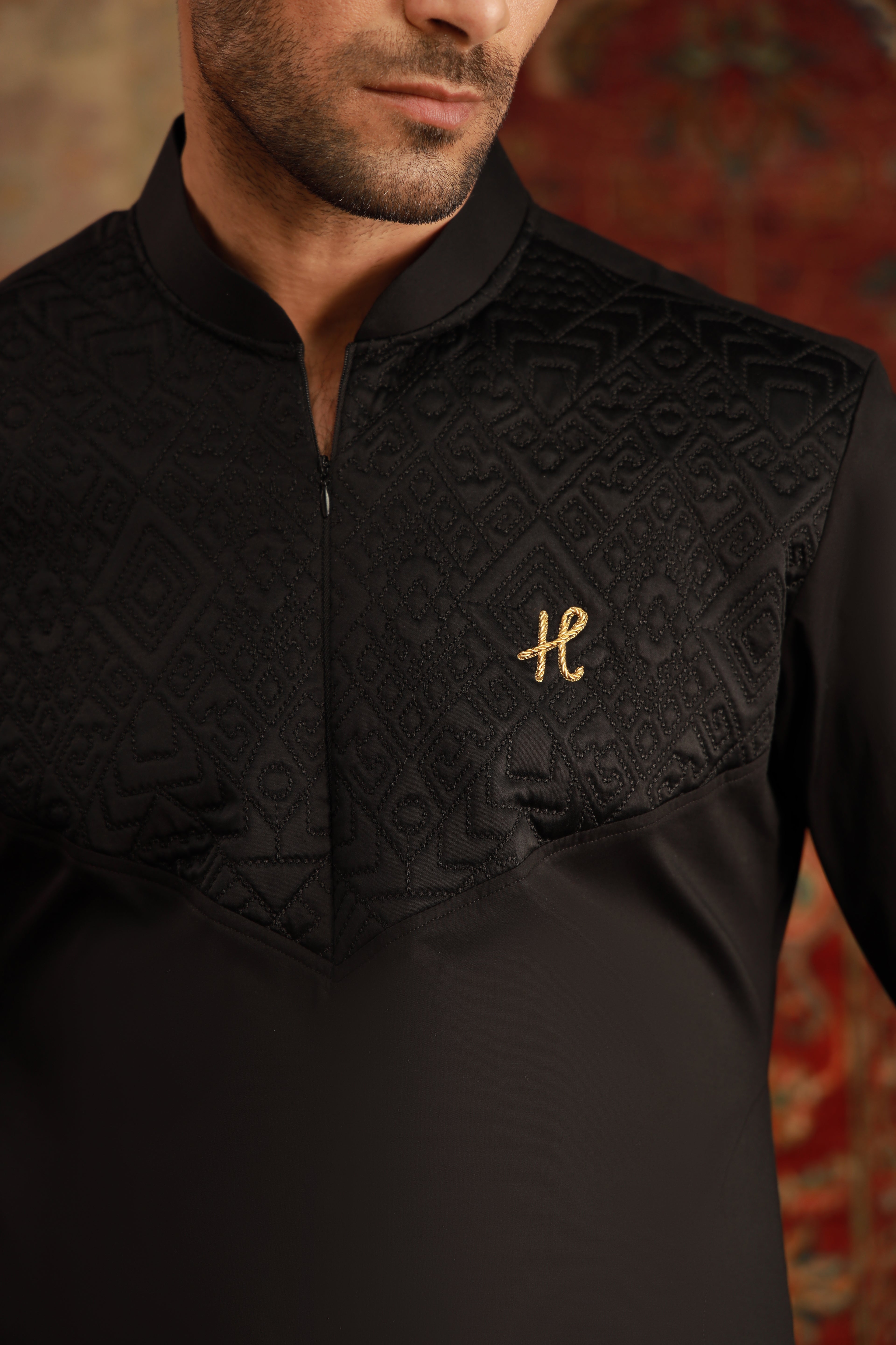 BLACK FOAM KURTA PAJAMA