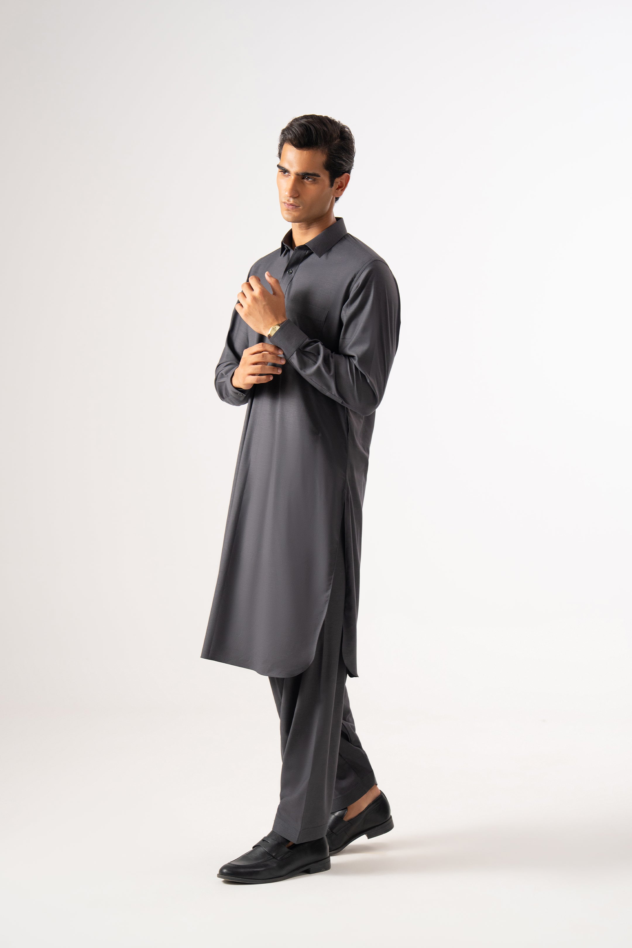 Dark Grey Shalwar Kameez