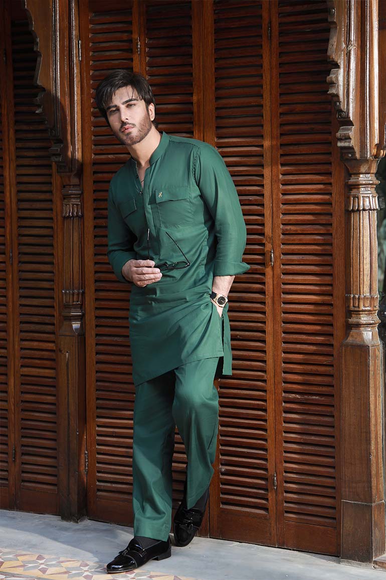 GREEN LINEN KURTA PAJAMA