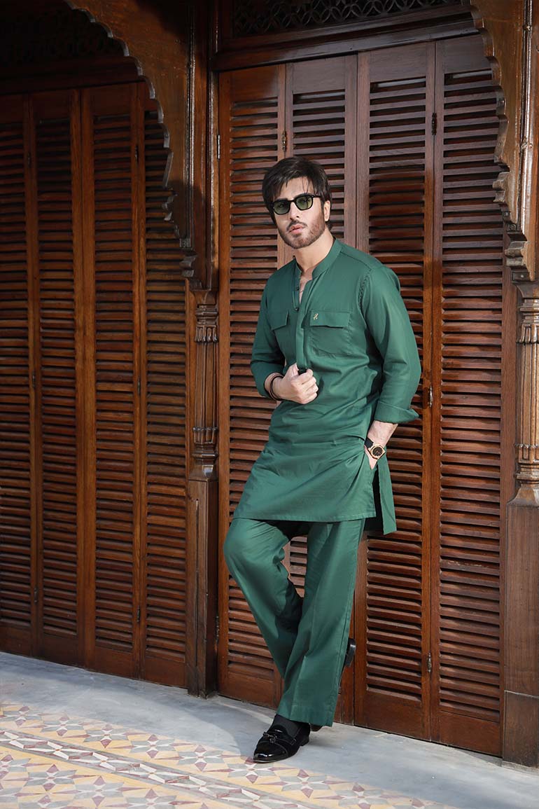 GREEN LINEN KURTA PAJAMA