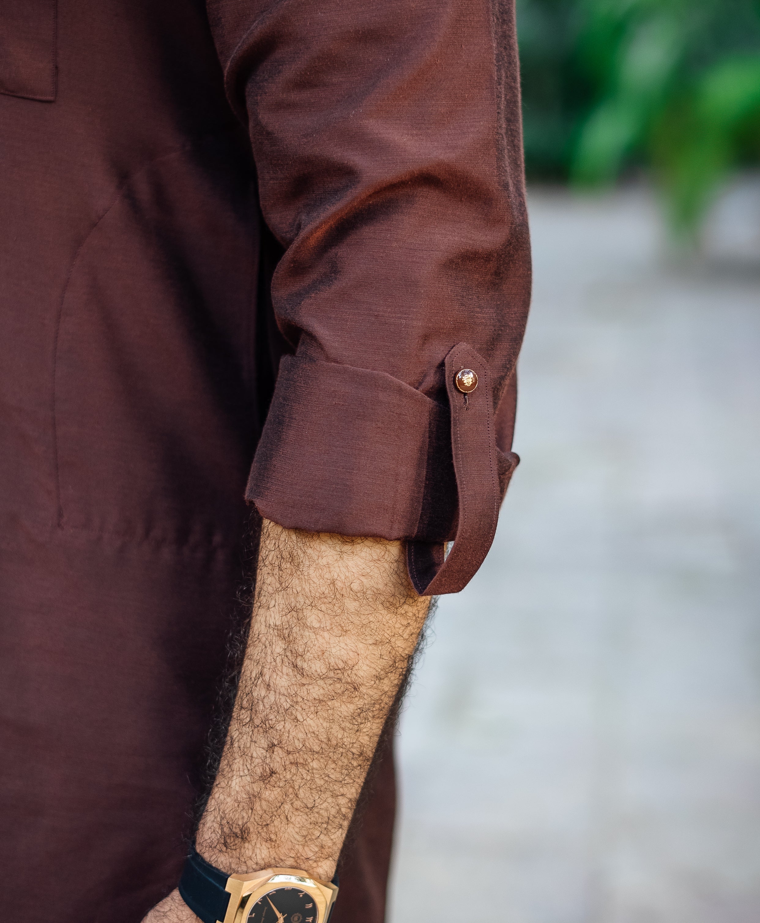 BROWN COTTON SILK KURTA PAJAMA