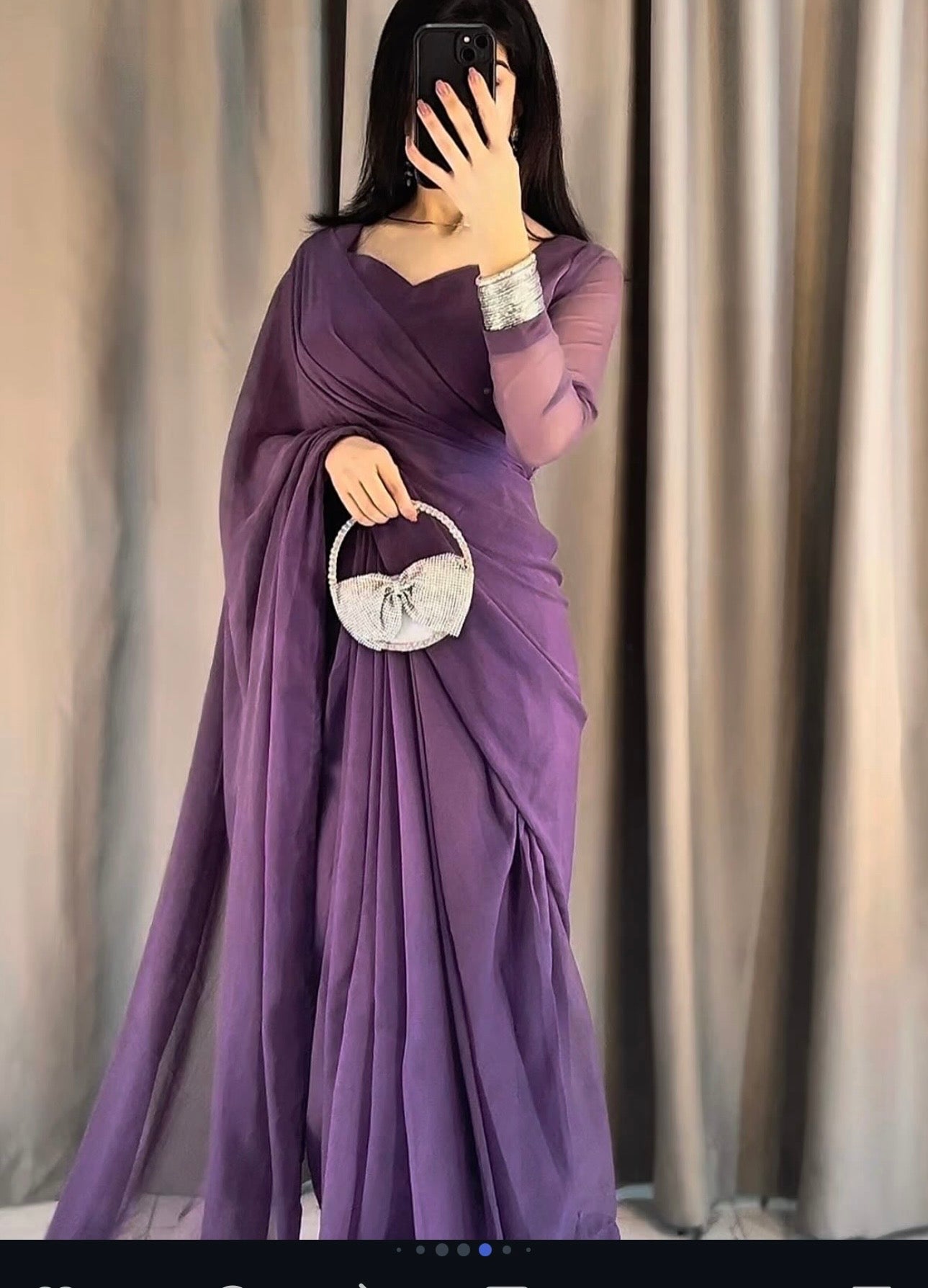 Purple Chiffon Saree
