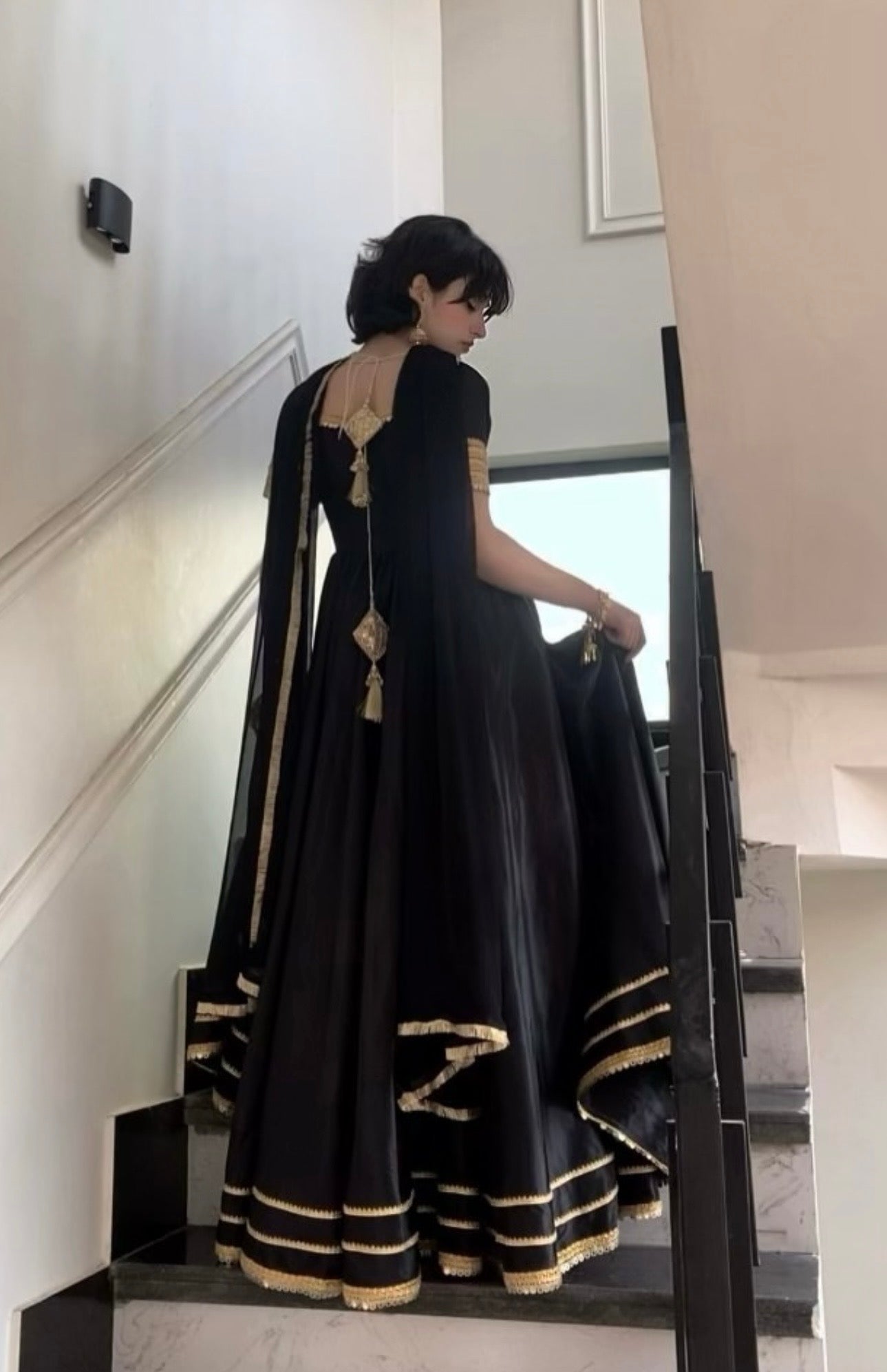 Midnight Grace Black Maxi Frock