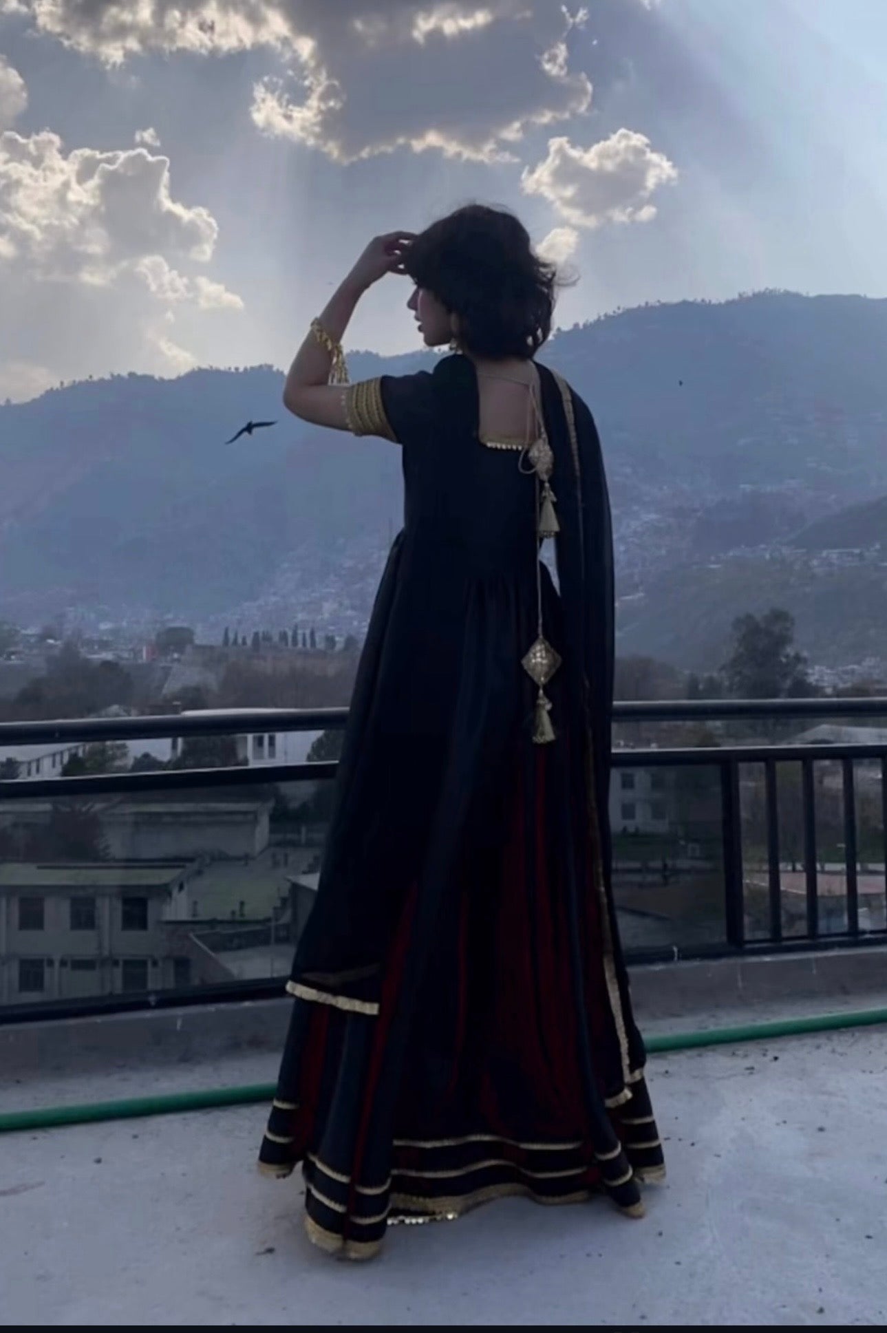 Midnight Grace Black Maxi Frock
