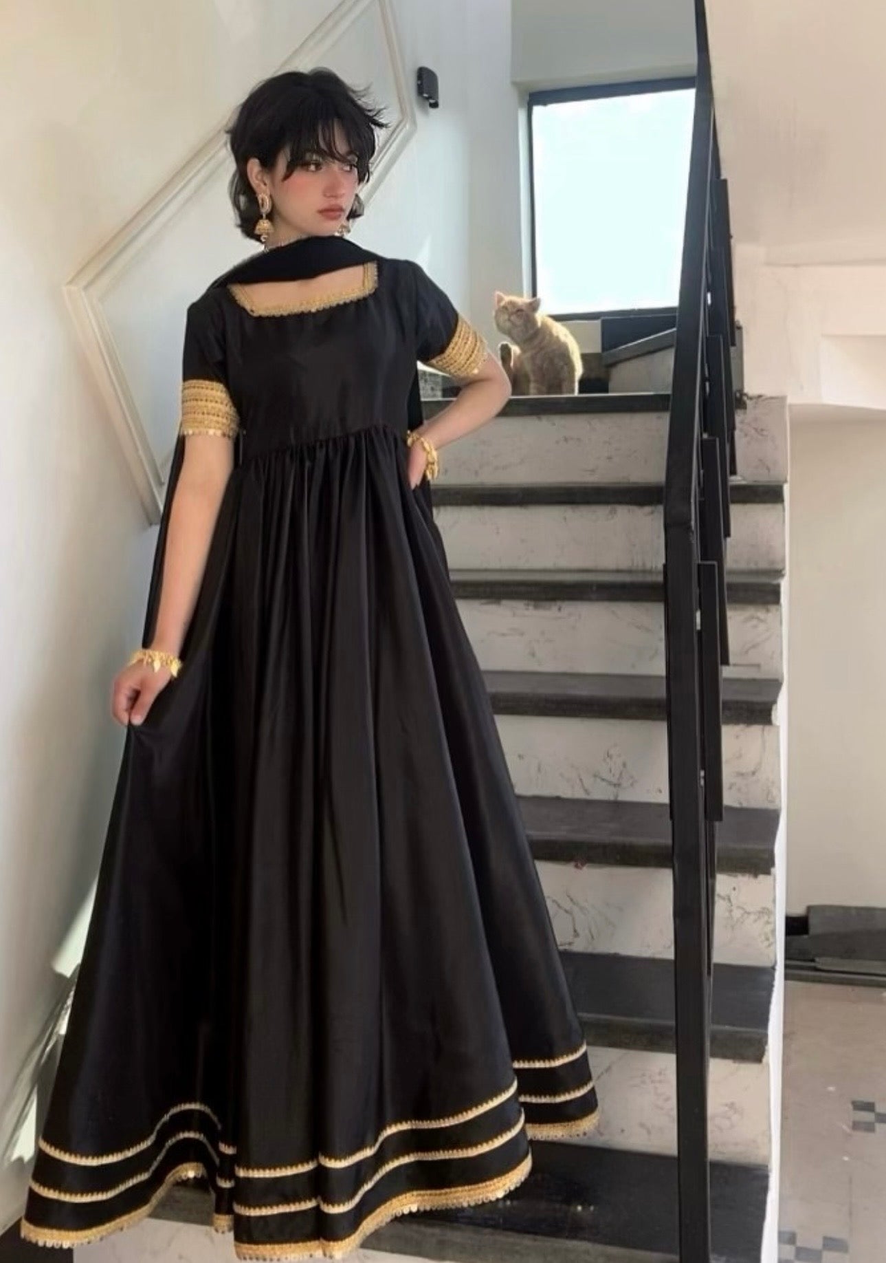 Midnight Grace Black Maxi Frock