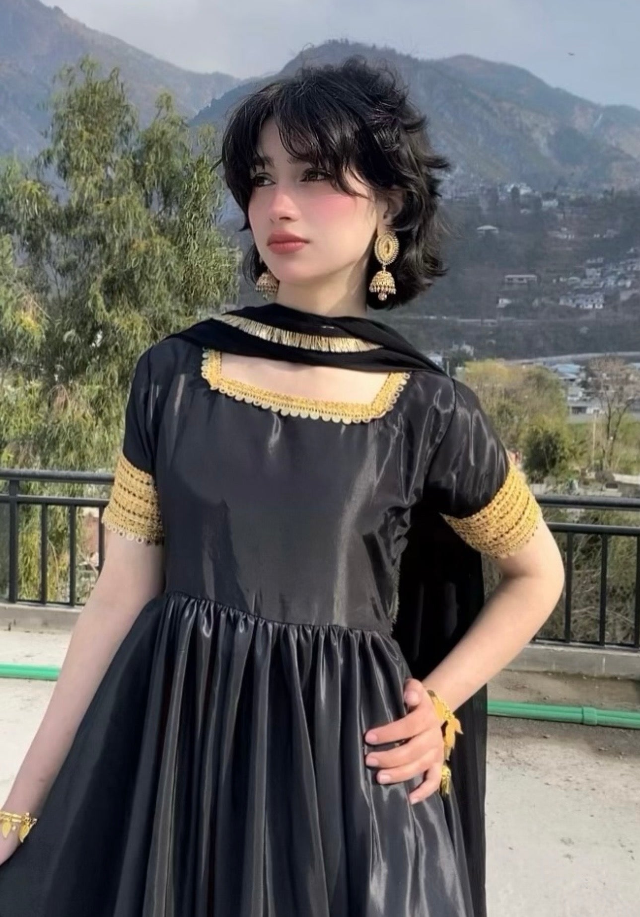 Midnight Grace Black Maxi Frock