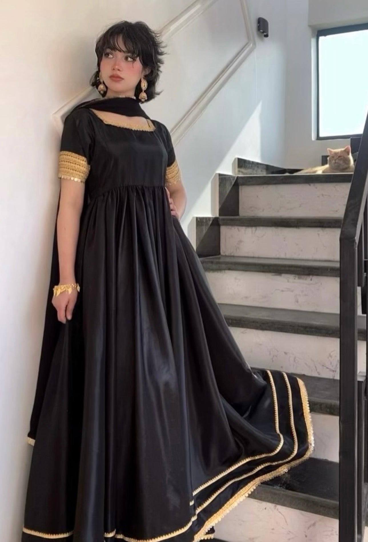 Midnight Grace Black Maxi Frock
