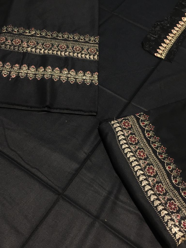 Laced 2pc Black Lawn Dress