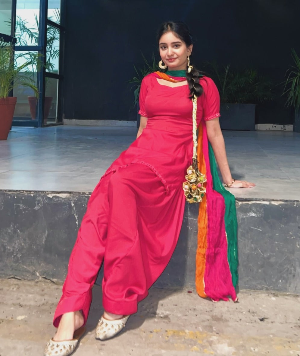 Pink Farshi Shalwar Two-Piece Lawn Suit