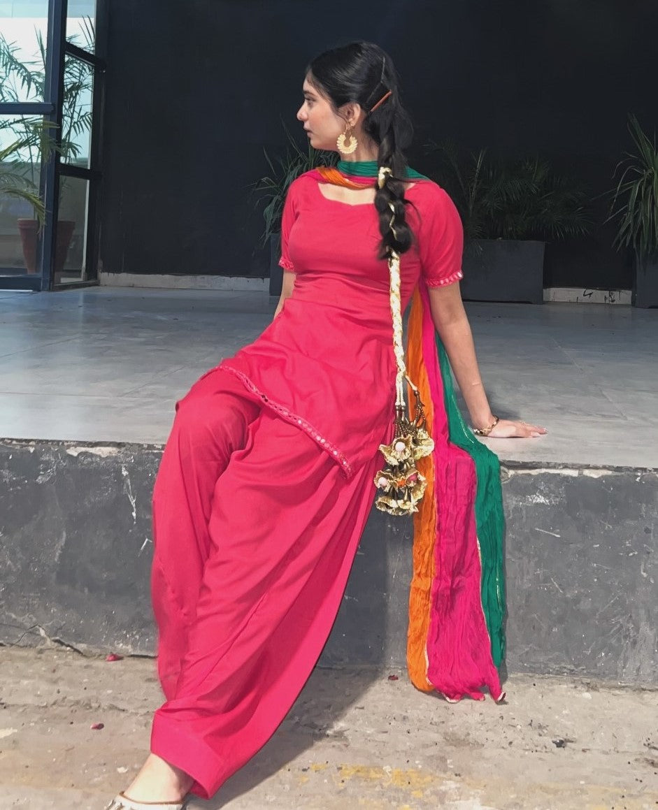 Pink Farshi Shalwar Two-Piece Lawn Suit